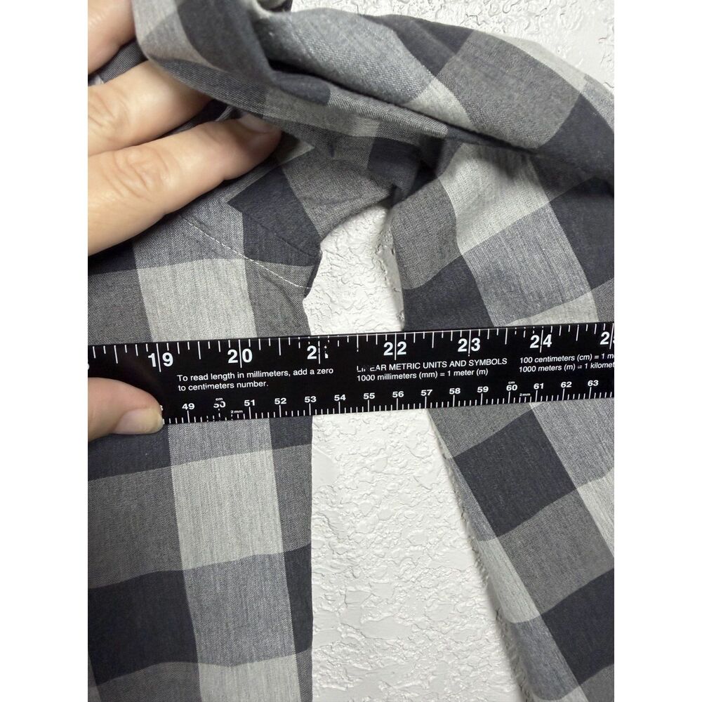 J.Crew Flex Washed Mens Buffalo Plaid Long Sleeve Button Down Shirt Gray Size M - Picture 6 of 10